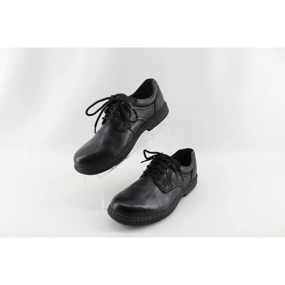 Nunn Bush Black Leather Plain Toe Oxford Men's 9 M US‎ Memory Foam Insoles